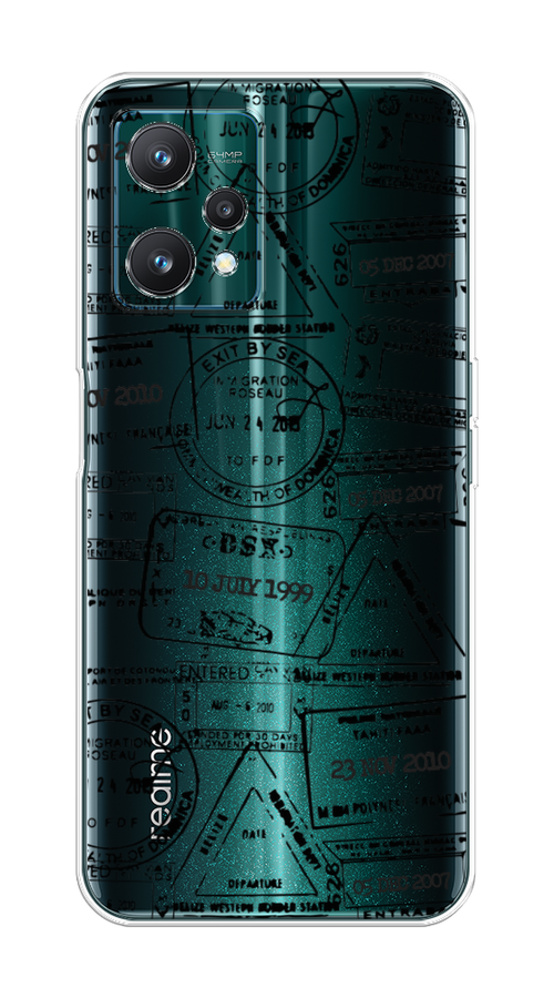 

Чехол на Realme 9 Pro "Visa stamps 2", Белый;черный;серый, 258850-2