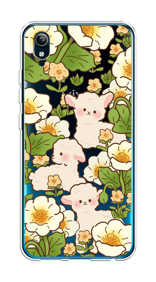 

Чехол на Vivo Y91c/Y1s "Овечки в цветах", Зеленый;бежевый, 262850-1