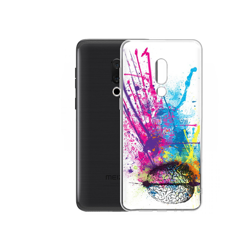 

Чехол MyPads Tocco для Meizu M15 Plus яркий красочный мозг, Прозрачный, Tocco