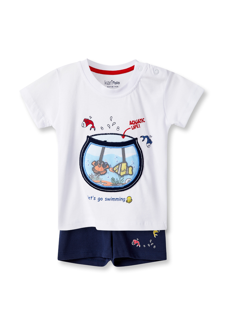 

Комплект одежды для новорожденных Kari baby 6162W белый/синий р.86, 6162W