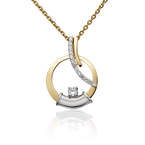 

Подвеска из комбинированного золота с фианитом PLATINA jewelry 03-2958-00-401-1121-48, 03-2958-00-401-1121-48