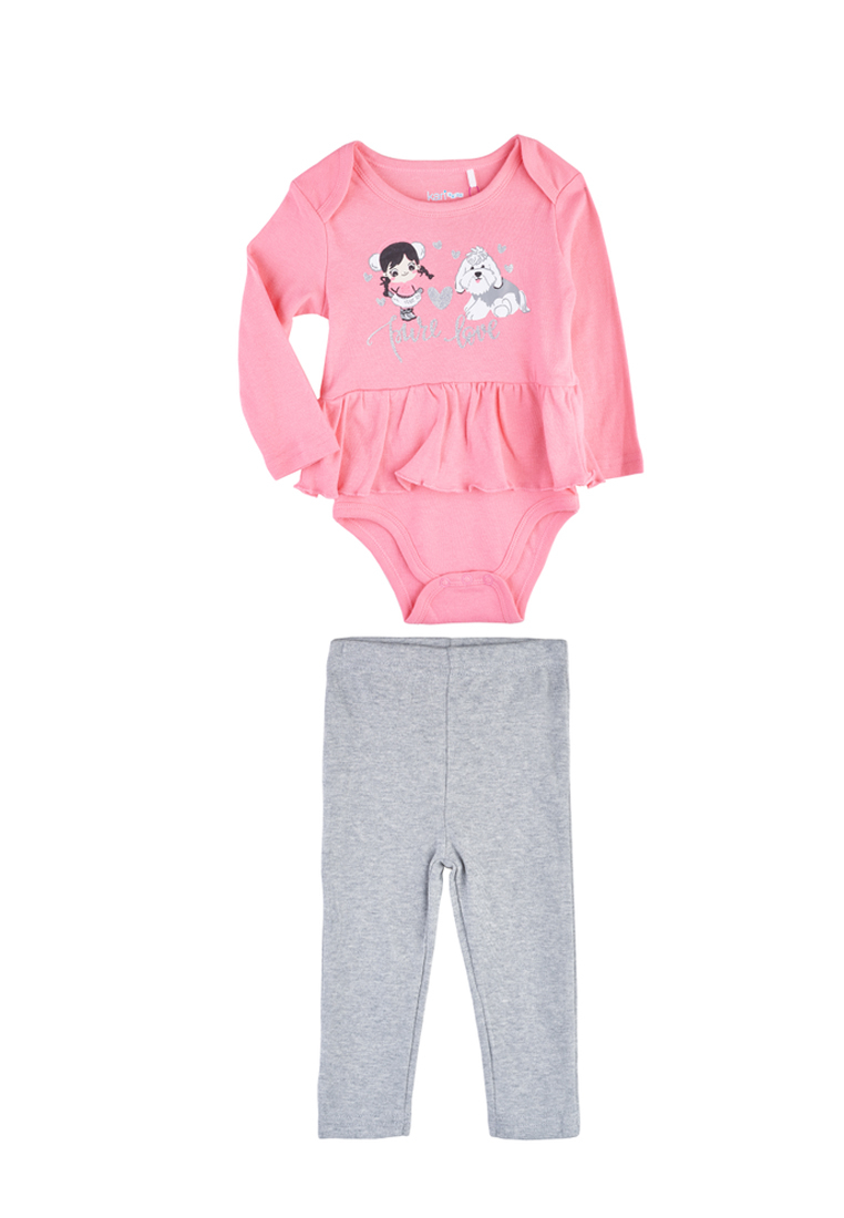 

Комплект одежды для новорожденных Kari baby AW19B01534207 розовый/серый р.68, AW19B01534207