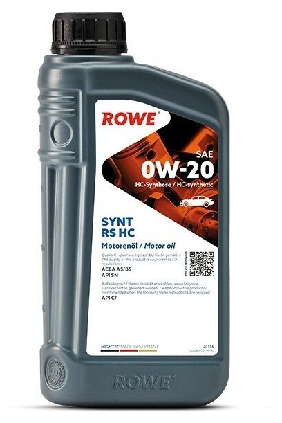 Моторное масло ROWE HIGHTEC SYNT RS HC 0W20 1л