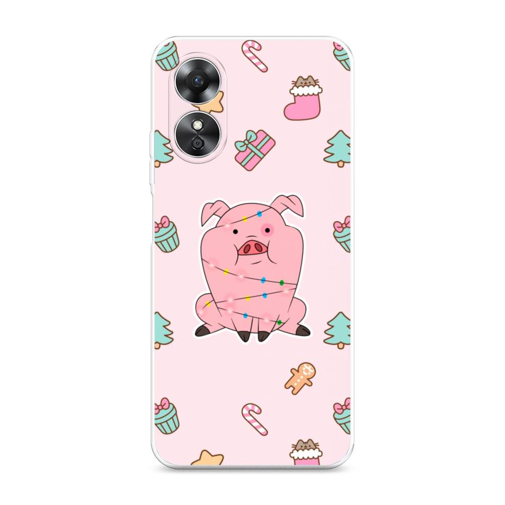 

Чехол для Oppo A17 "Розовая свинка", Розовый;зеленый, 2512050-5