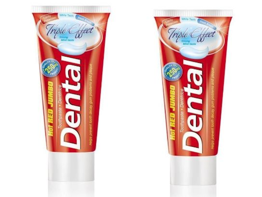 Зубная паста Rubella, Dental Hot Red Jumbo Triple effect, Тройной эффект, 250 мл, 2 шт