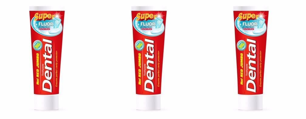Зубная паста Rubella Dental Hot Red Jumbo Super Fluor Protection, 250 мл, 3 шт luxlite dental гелевая зубная паста кокос 53