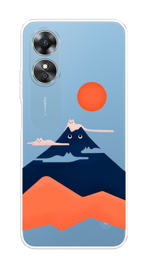 

Чехол на Oppo A17 "Кот-гора", Черный;оранжевый, 2512050-4