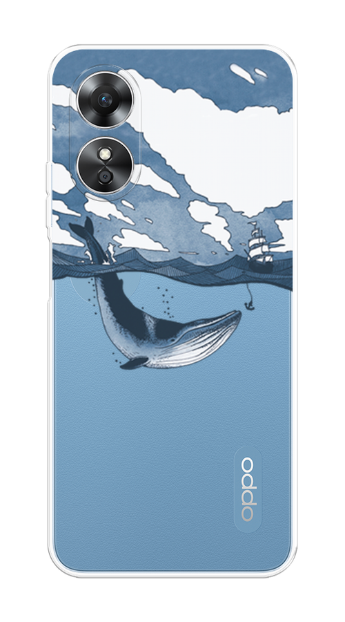 

Чехол на Oppo A17 "Большой кит", Синий, 2512050-1