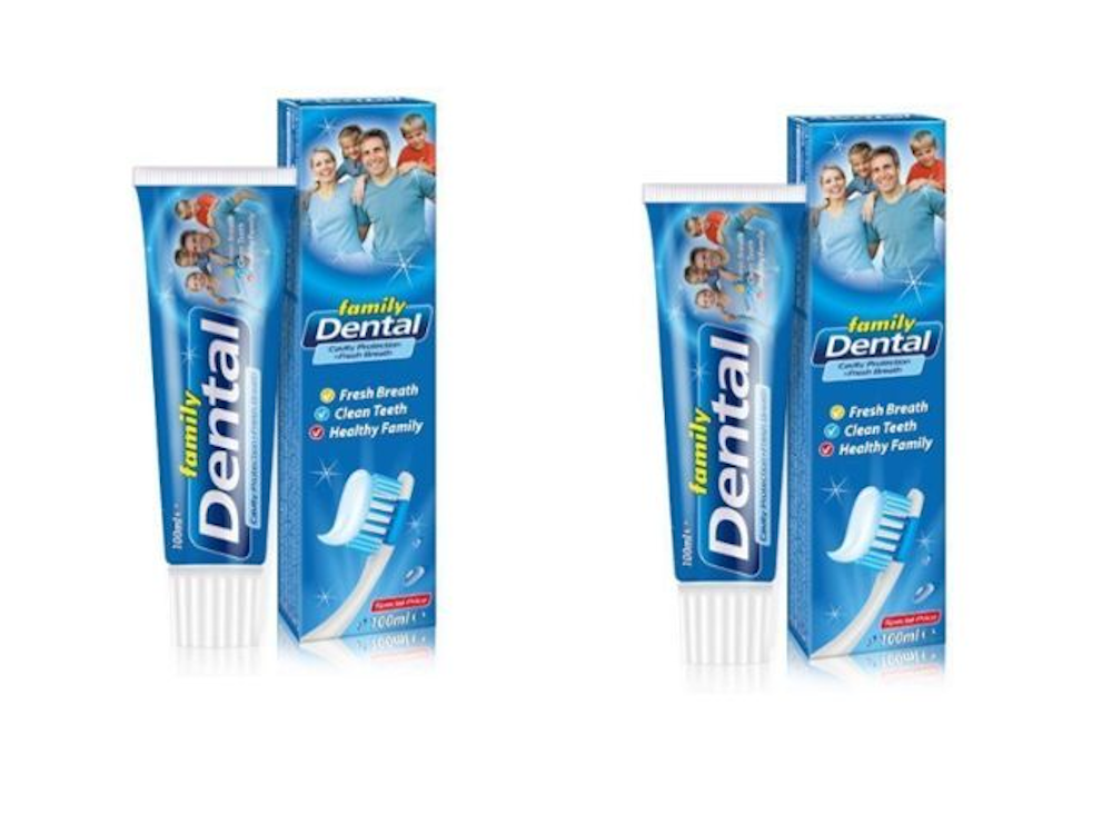 Зубная паста Rubella Dental Family Профилактика кариеса и свежее дыхание 100мл 2шт зубная паста pepsodent cavity fighter защита от кариеса 75 г