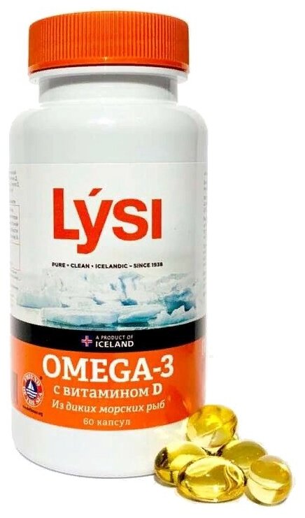 фото Lysi omega-3 + vitamin d, 60 caps (60 капсул)