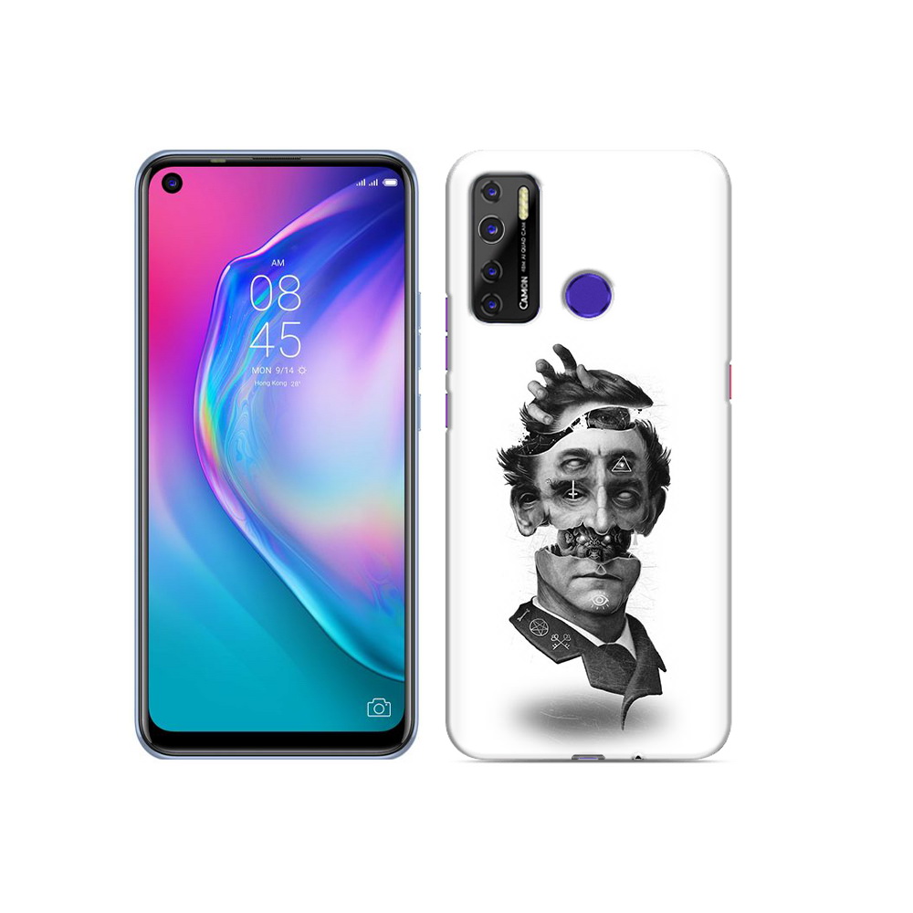 

Чехол MyPads Tocco для Tecno Camon 15 страшное лицо абстракция, Прозрачный, Tocco