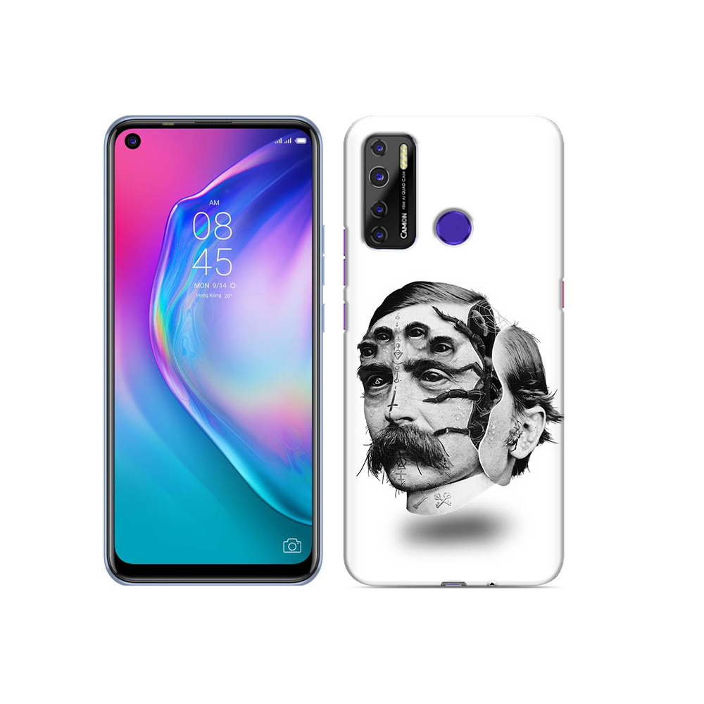 

Чехол MyPads Tocco для Tecno Camon 15 страшное лицо мужчины, Прозрачный, Tocco