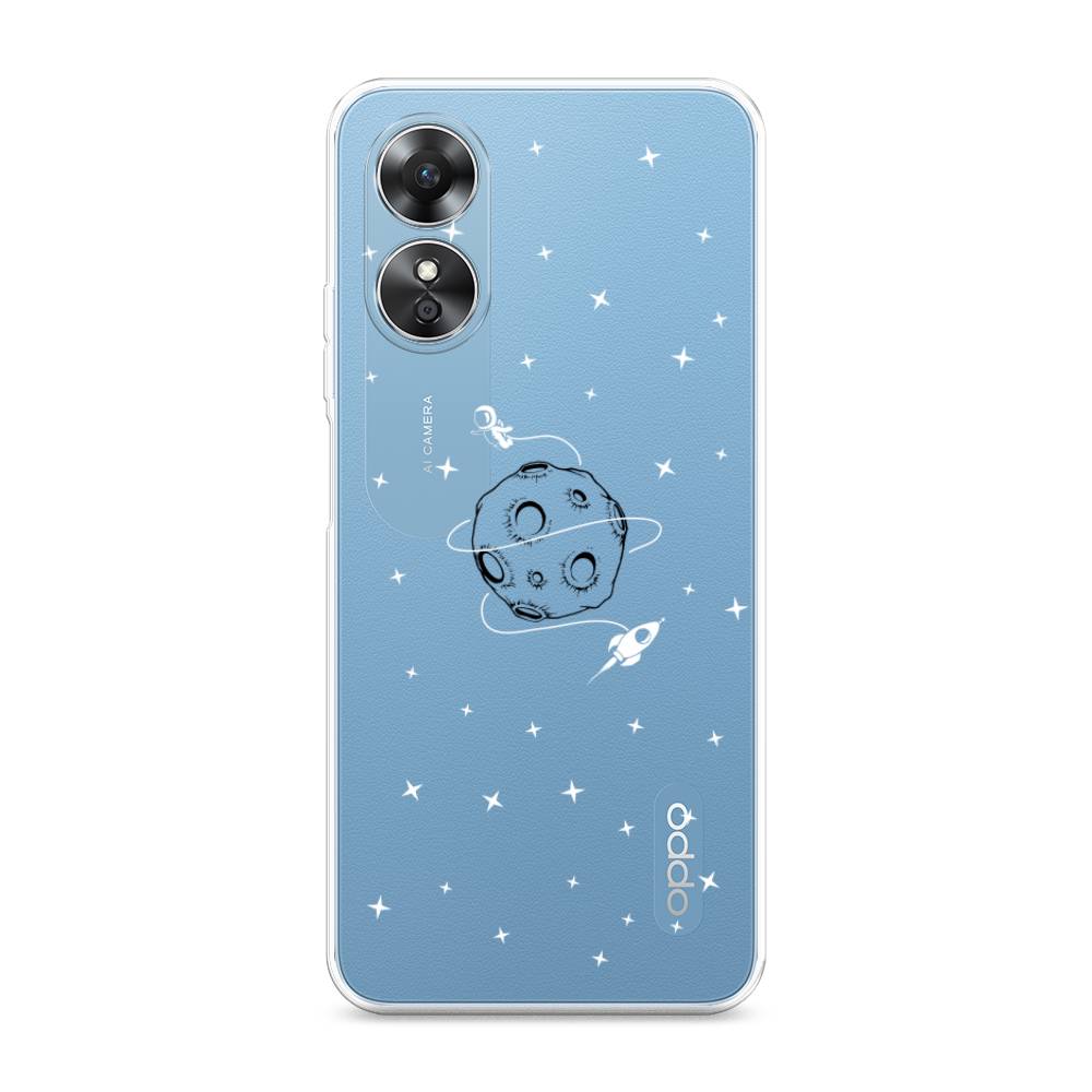 

Чехол на Oppo A17 "Полет вокруг луны", Белый;серый;черный, 2512050-2