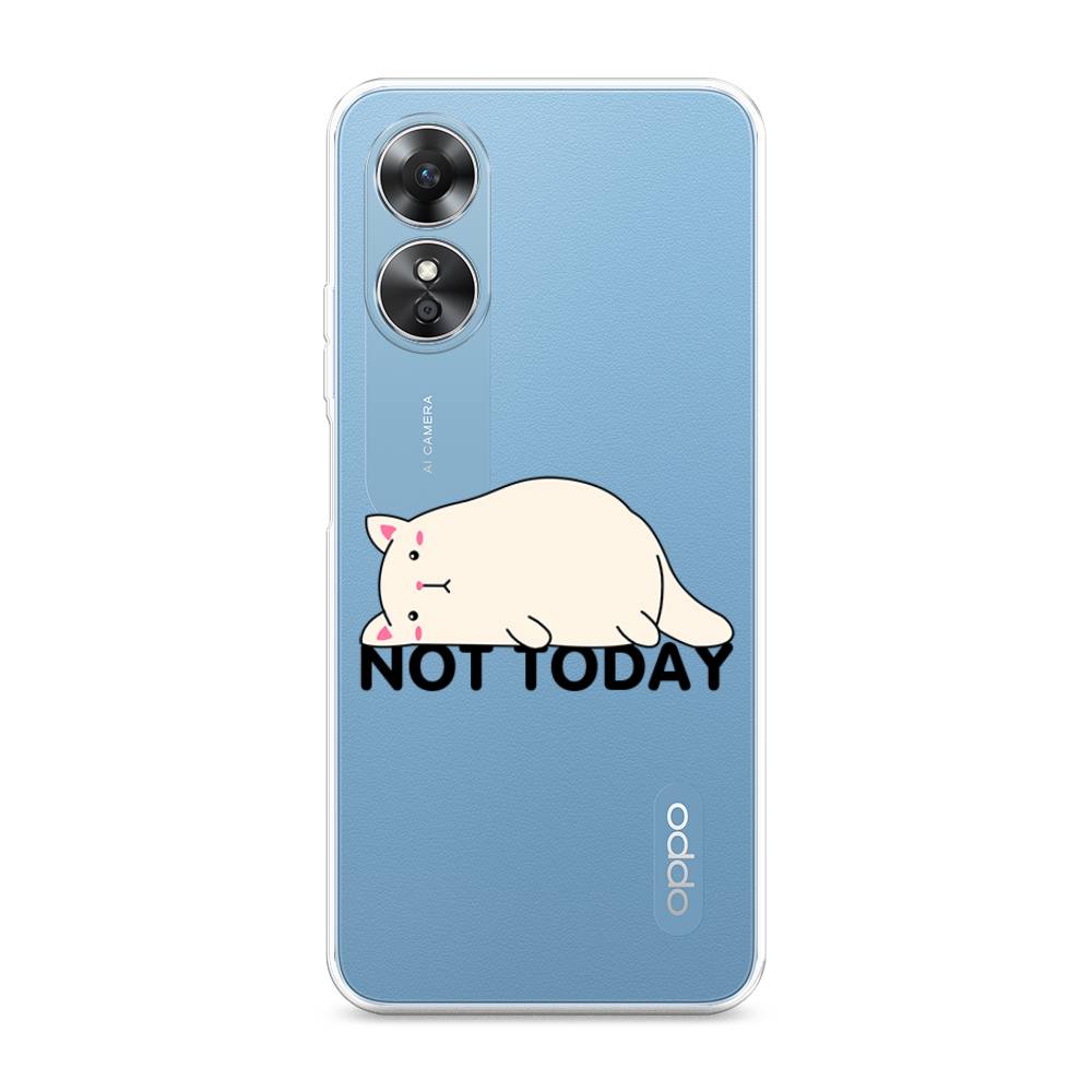 

Чехол на Oppo A17 "Cat not today", Белый;розовый;черный, 2512050-1