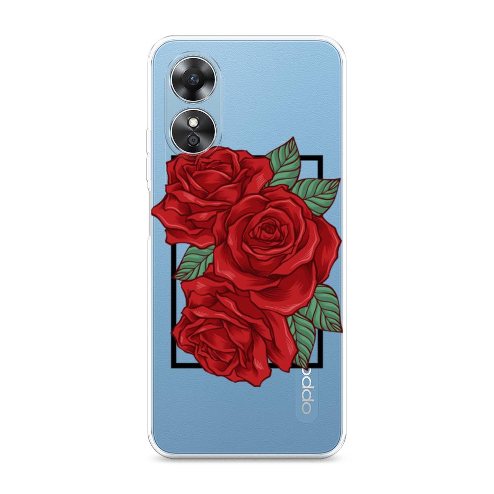 

Чехол для Oppo A17 "Три алые розы", Красный, 2512050-2