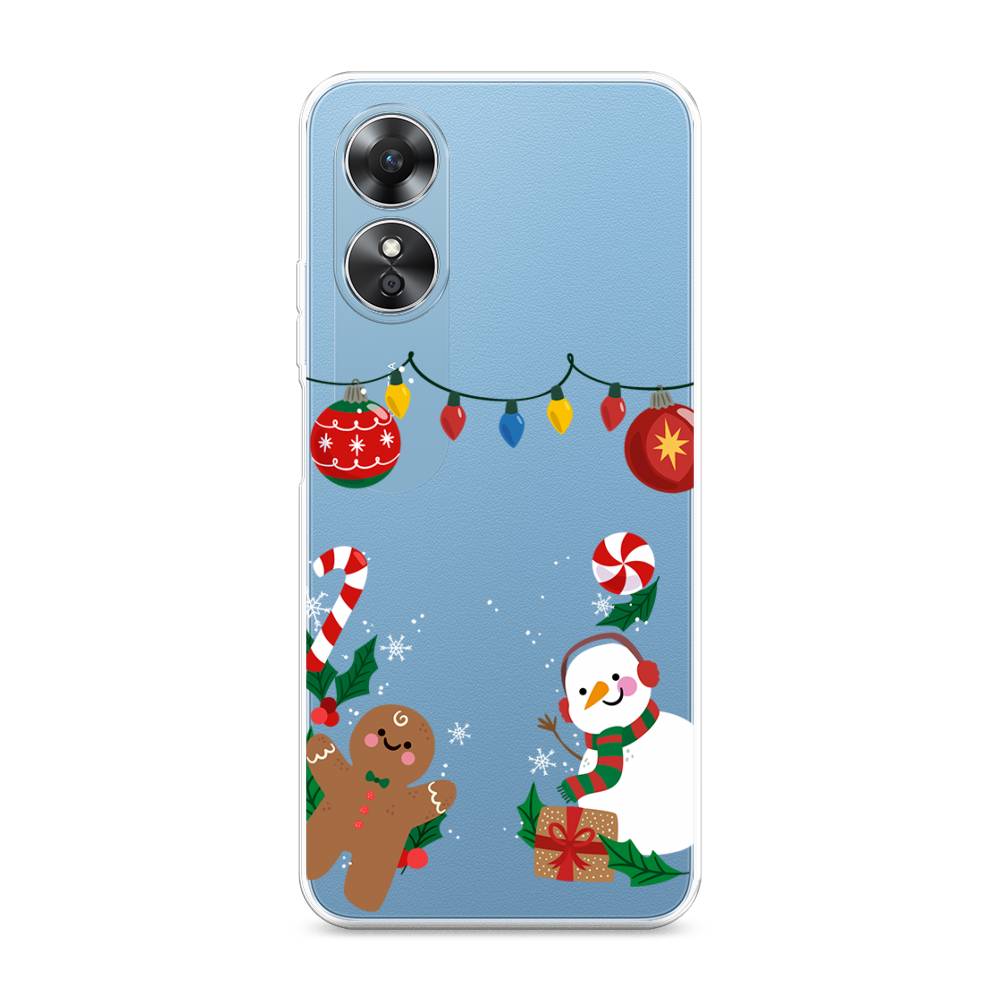 

Чехол для Oppo A17 "Новогоднее настроение", Коричневый;красный;зеленый, 2512050-5