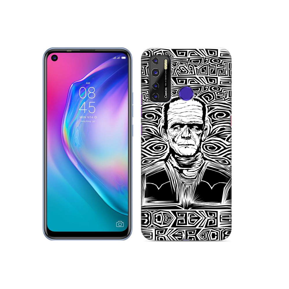 

Чехол MyPads Tocco для Tecno Camon 15 франкенштейн черно белый, Прозрачный, Tocco