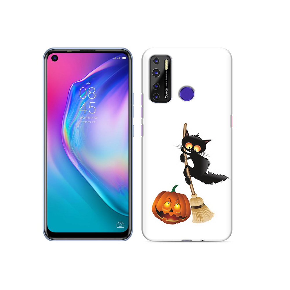 

Чехол MyPads Tocco для Tecno Camon 15 хэлуинский котик, Прозрачный, Tocco