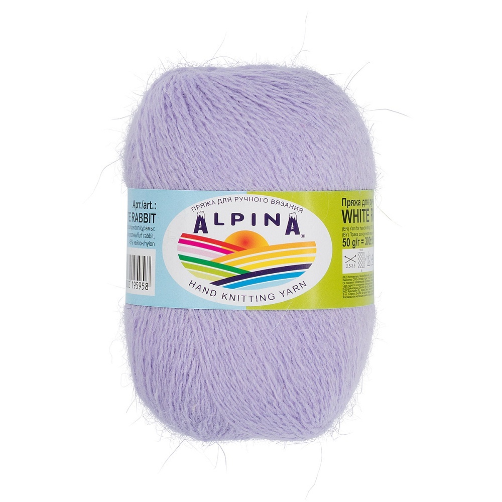

Alpina White Rabbit, 10 шт по 50 г, 300 м, 225 светло-сиреневый, Фиолетовый