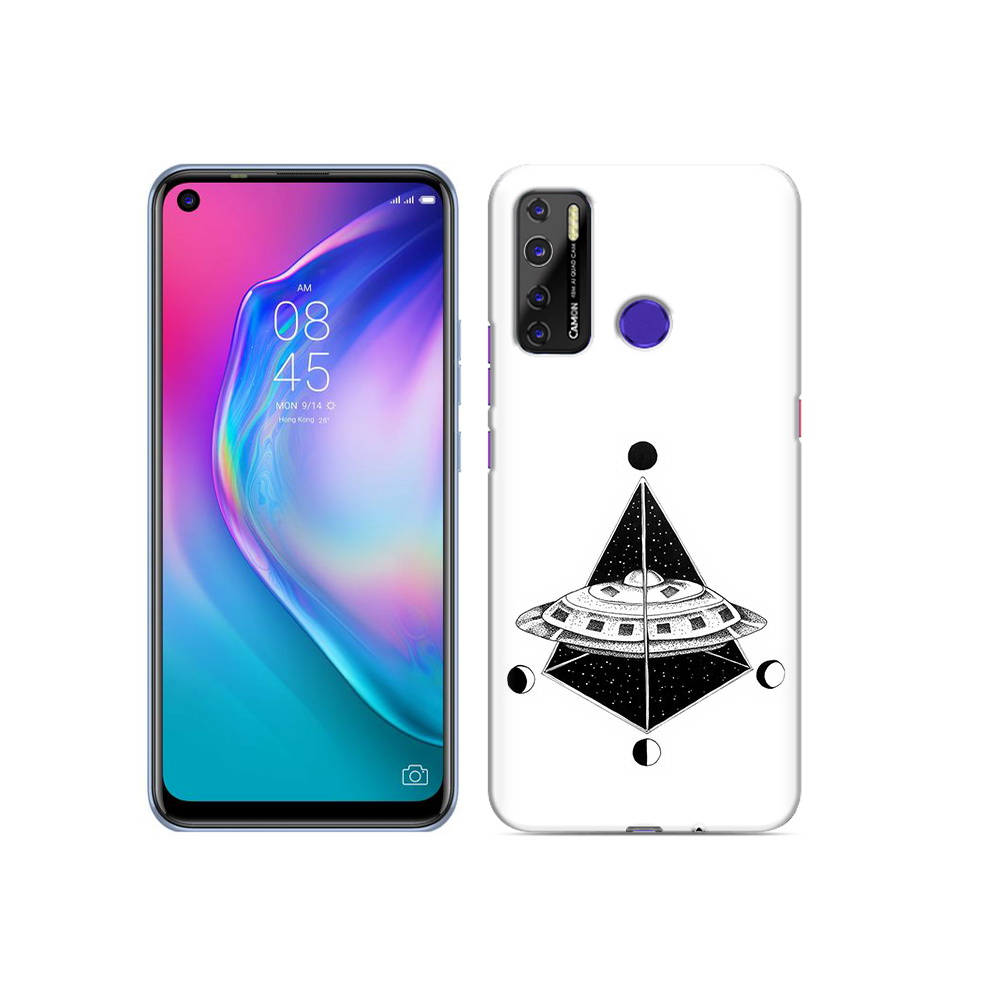 

Чехол MyPads Tocco для Tecno Camon 15 черно белая летающая тарелка, Прозрачный, Tocco