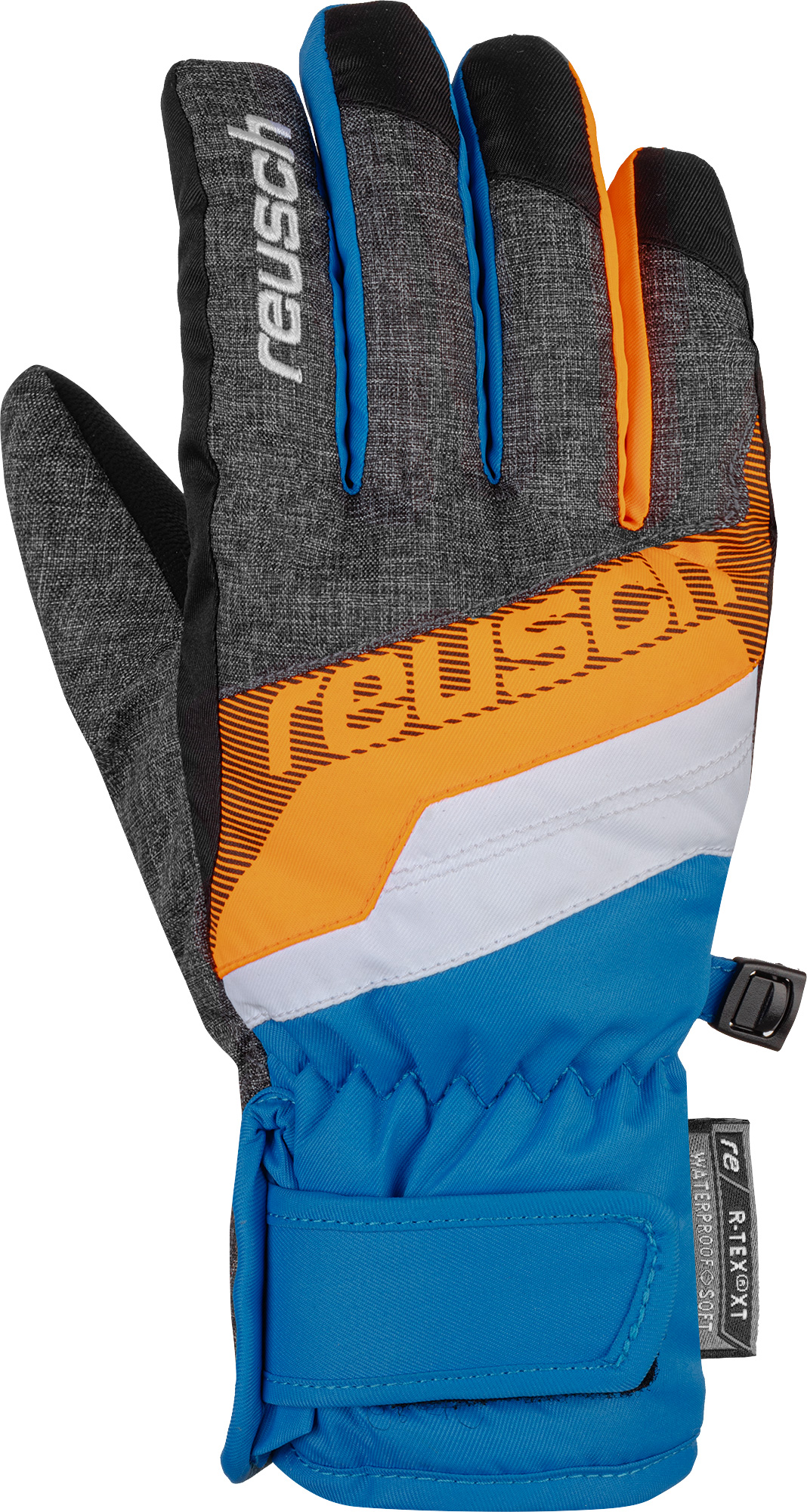 фото Перчатки детские reusch dario r-tex xt junior цв.голубой/оранжевый р.15