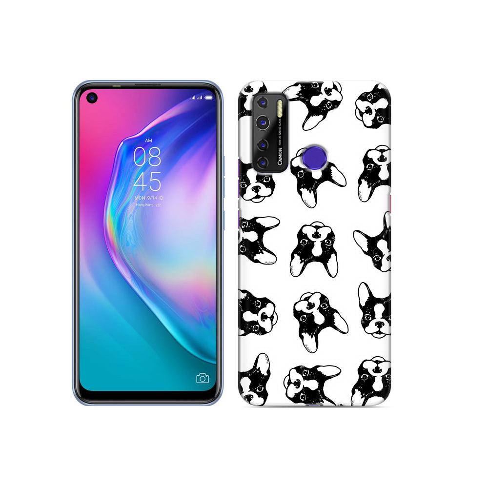 

Чехол MyPads Tocco для Tecno Camon 15 черно белые собачки, Прозрачный, Tocco