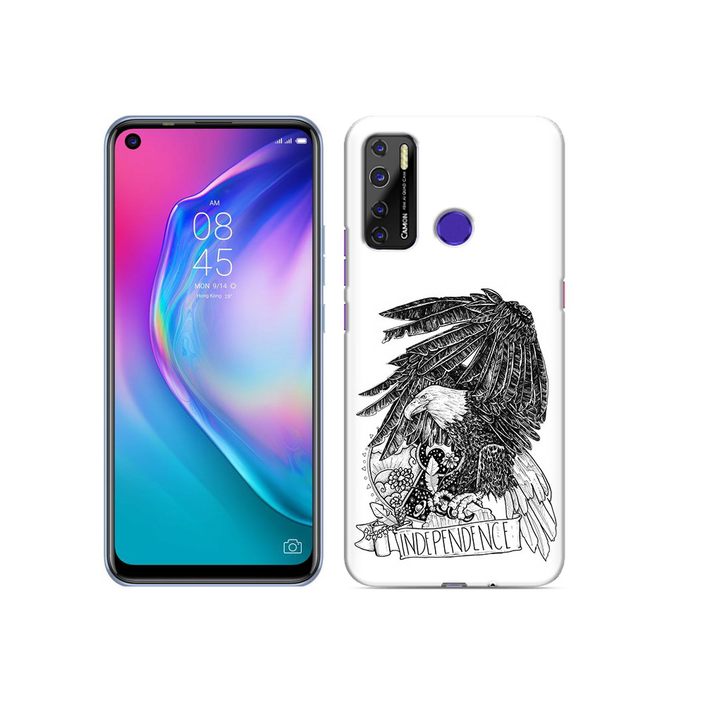 

Чехол MyPads Tocco для Tecno Camon 15 черно белый сокол, Прозрачный, Tocco