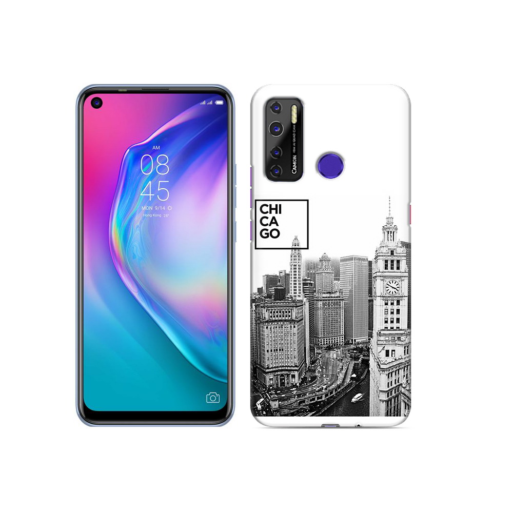 

Чехол MyPads Tocco для Tecno Camon 15 черно белый чикаго, Прозрачный, Tocco