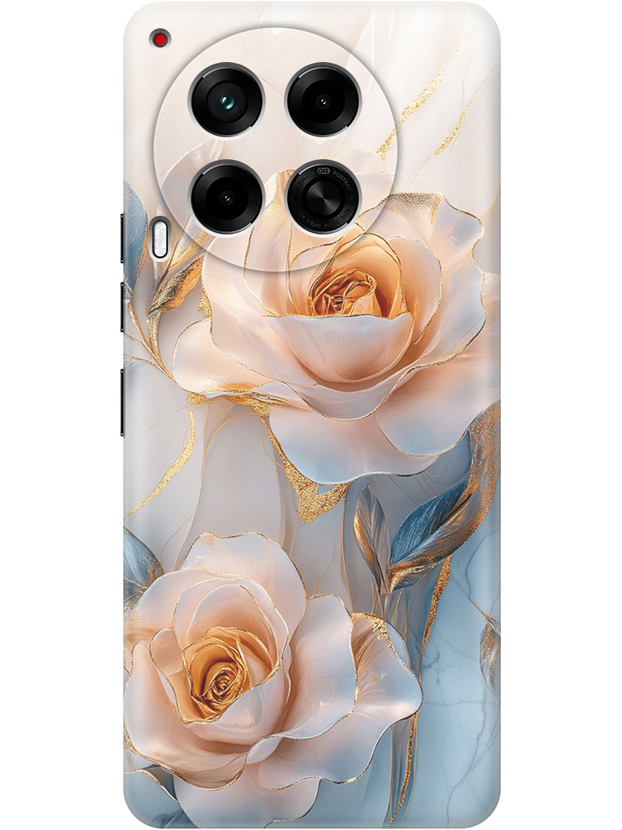

Силиконовый чехол на Tecno Camon 30 4g / 30 5g с принтом "Белые розы на мраморе", Прозрачный;белый;оранжевый, 782632423