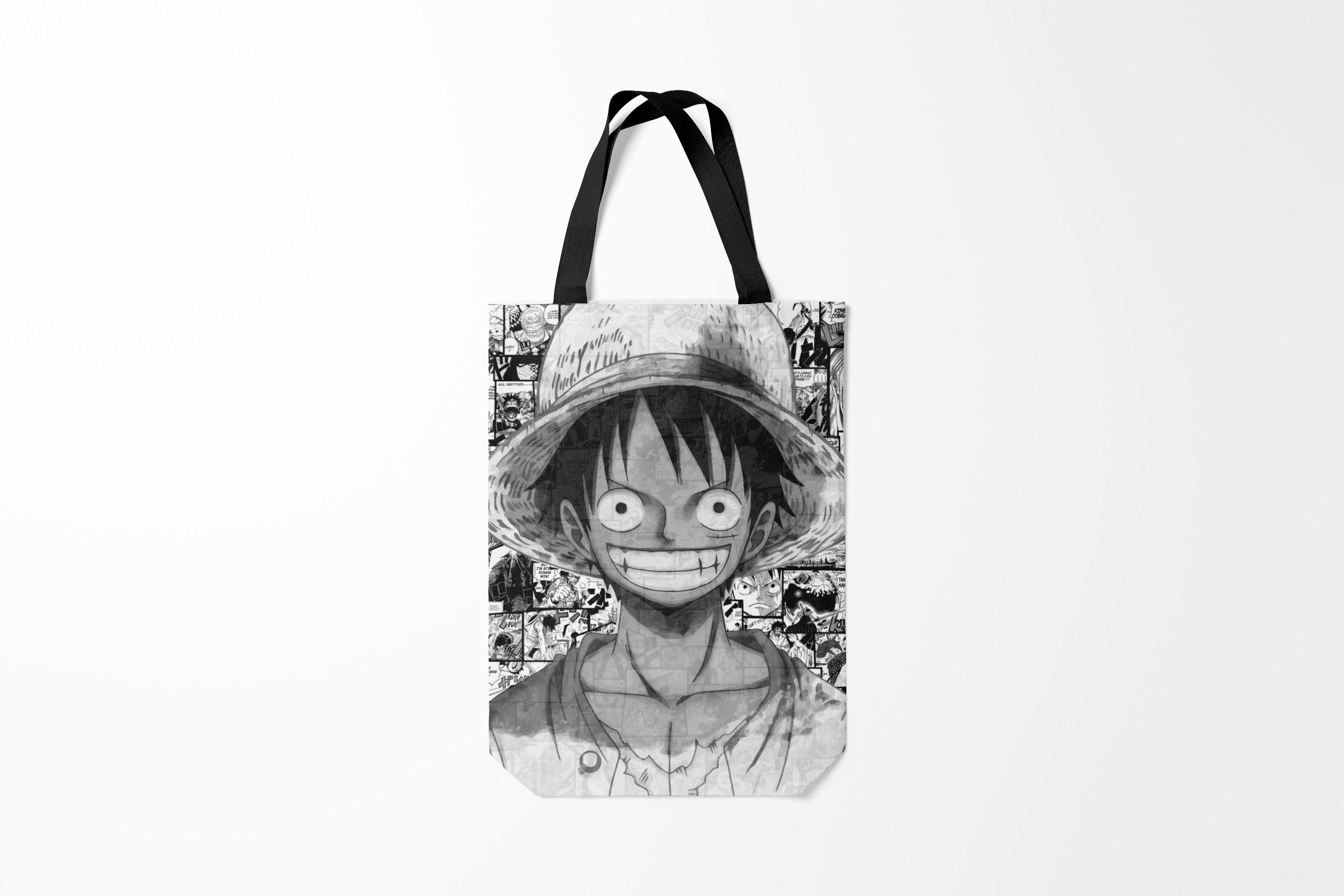 

Сумка шoппер унисекс Burnettie One Piece Луфи улыбается, серый, One Piece Луфи улыбается