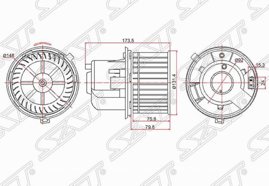 

SAT ST-7188531 Мотор отопителя салона FORD TRANSIT 00- 1шт