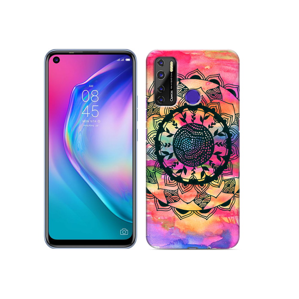 

Чехол MyPads Tocco для Tecno Camon 15 яркая абстракция круглый цветок, Прозрачный, Tocco