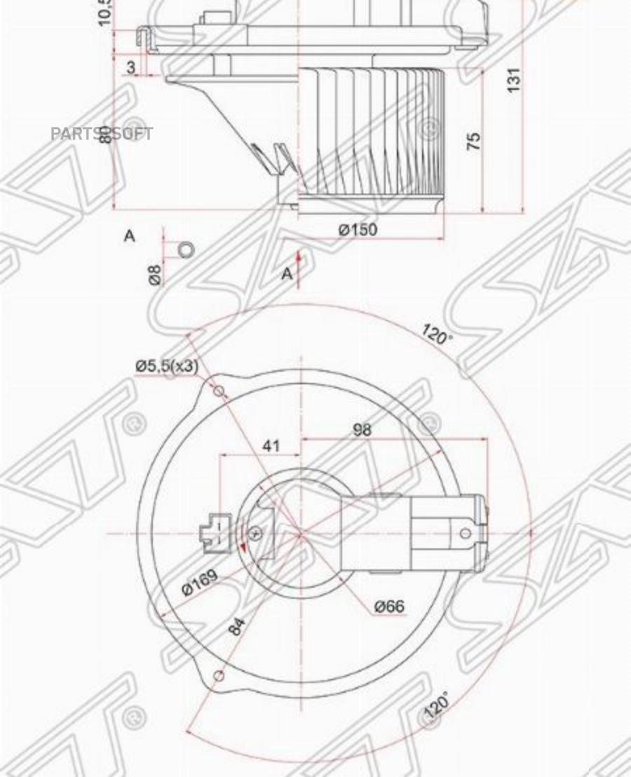 

SAT ST-72223-AG000 Мотор отопителя салона SUBARU LEGACY/OUTBACK 03- RHD 1шт