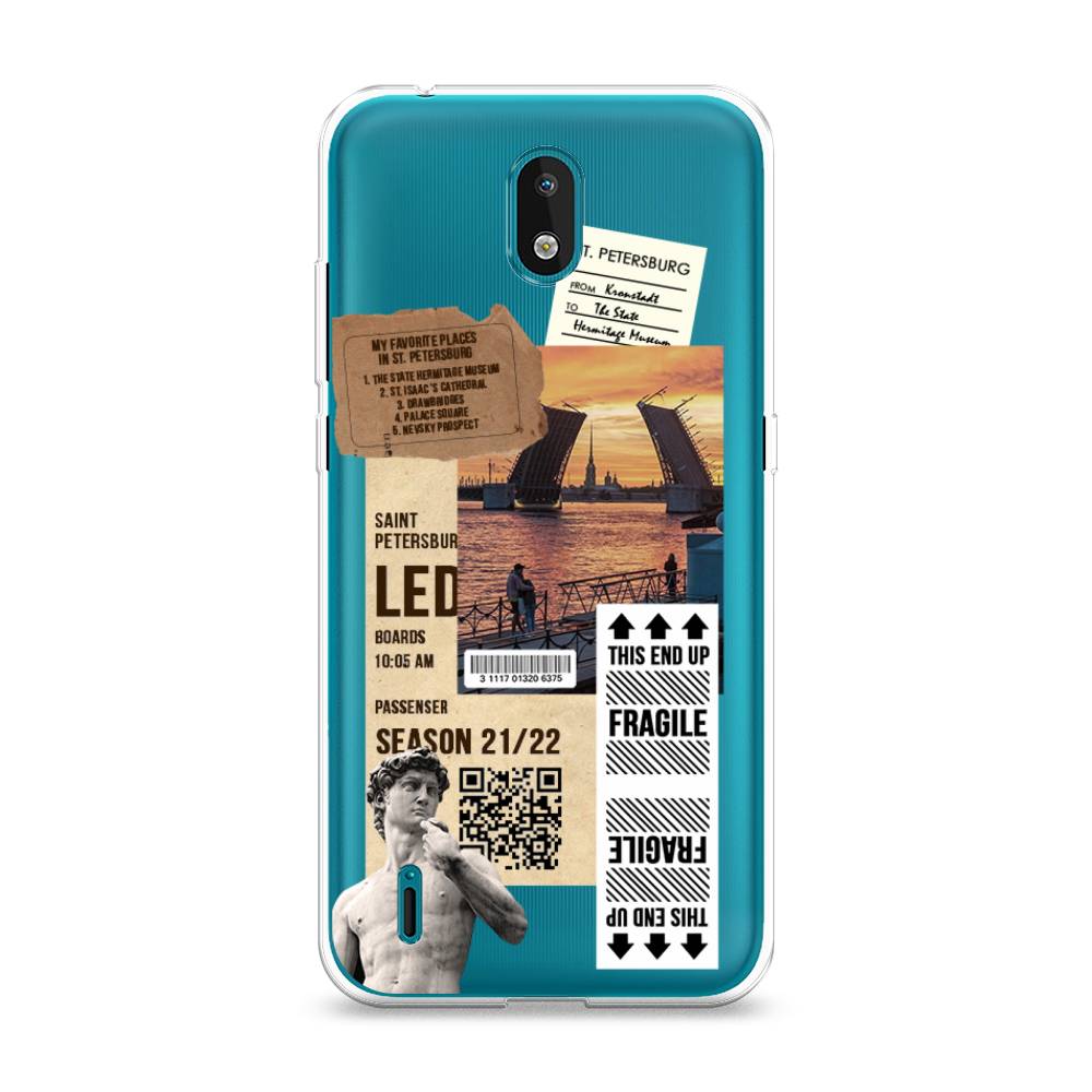 

Чехол на Nokia 1.3 "Санкт-Петербург коллаж", Коричневый;бежевый;белый, 123950-6