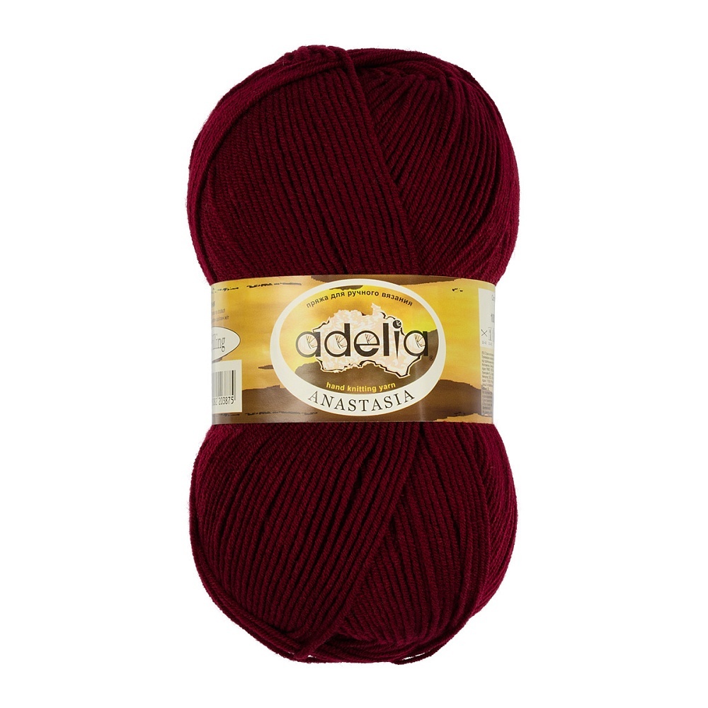

Adelia Anastasia, 100% акрил, 5 шт по 100 г, 330 м, цвет 16 бордовый