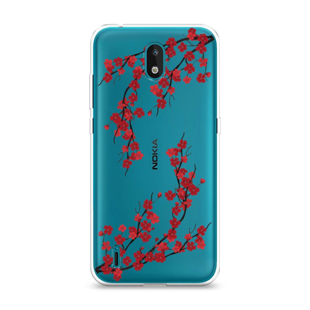

Чехол на Nokia 1.3 "Красная сакура", Красный;черный, 123950-2