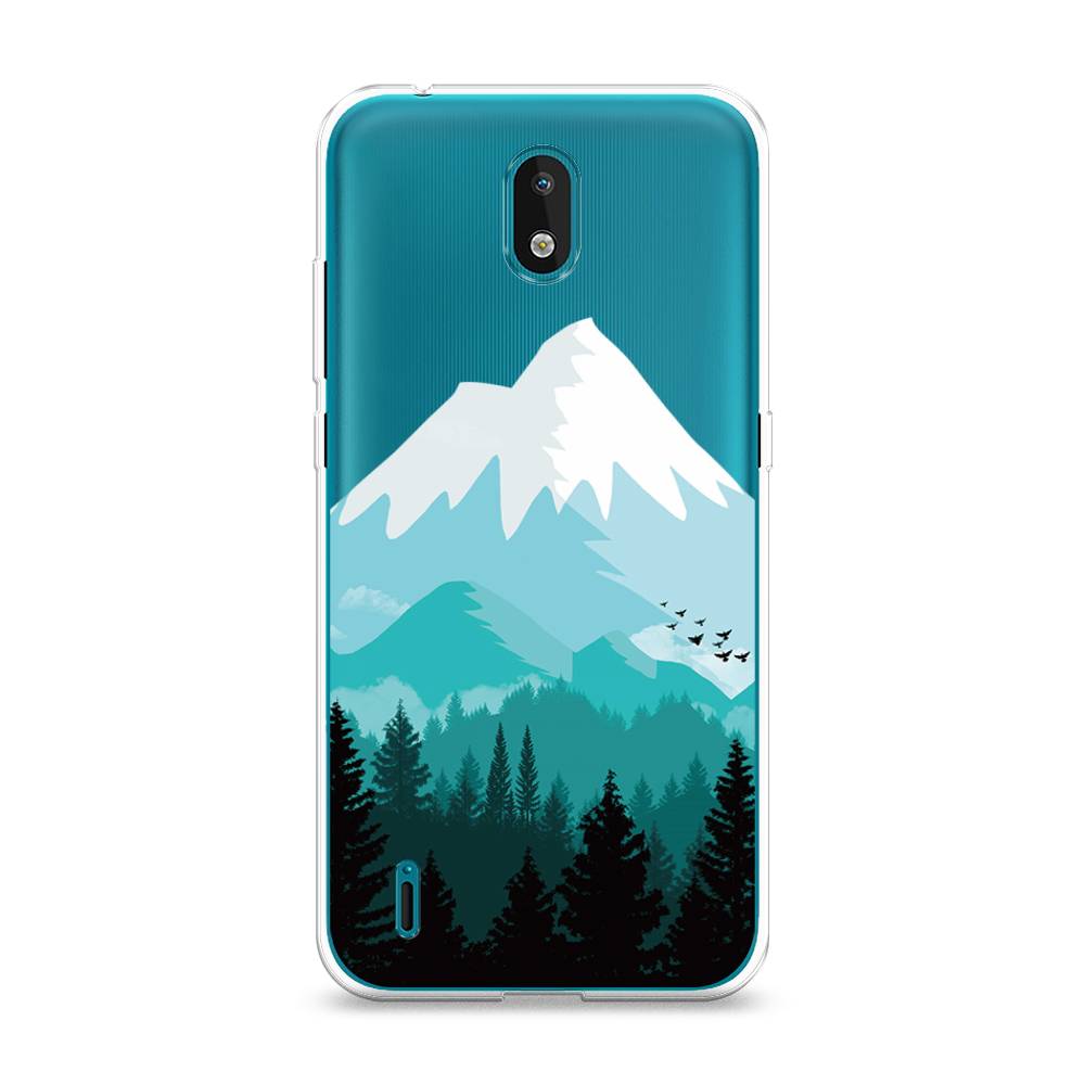 

Чехол на Nokia 1.3 "Синяя снежная гора", Белый;голубой, 123950-2