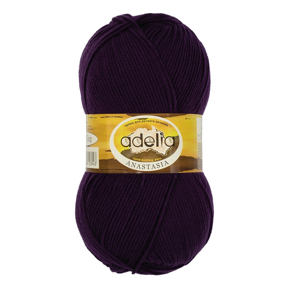 

Adelia Anastasia, 100% акрил, 5 шт по 100 г, 330 м, цвет 20 темно-фиолетовый