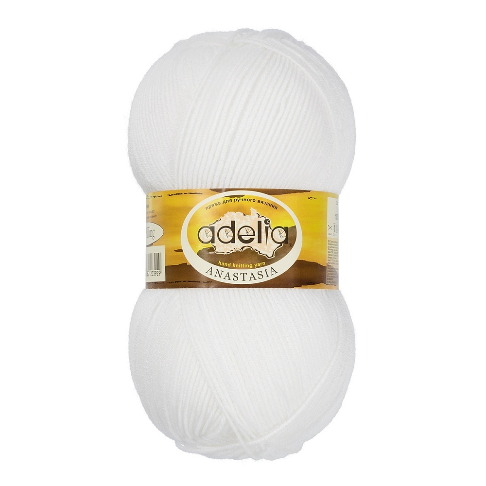 

Adelia Anastasia, 100% акрил, 5 шт по 100 г, 330 м, цвет 01 белый