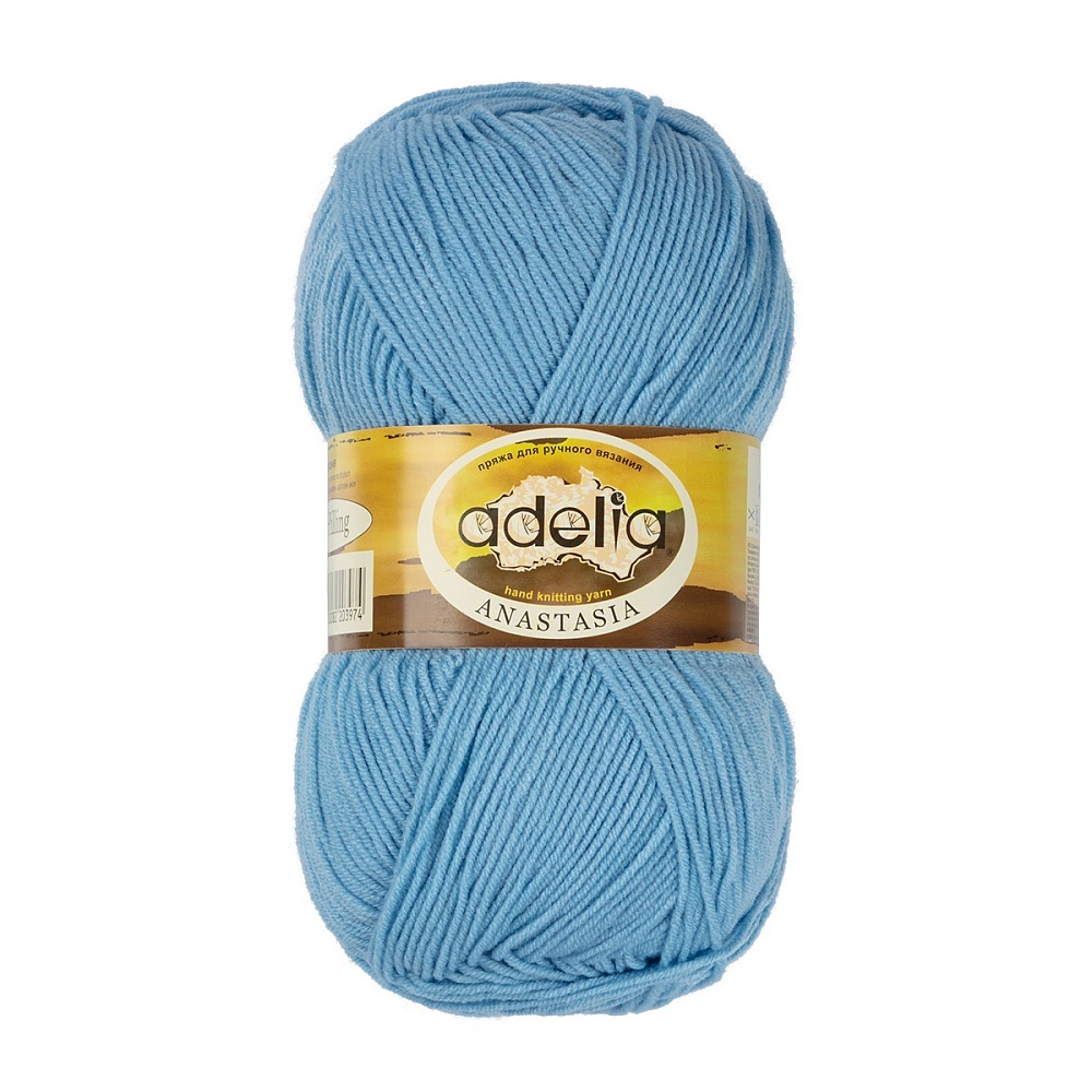 

Adelia Anastasia, 100% акрил, 5 шт по 100 г, 330 м, цвет 10 голубой