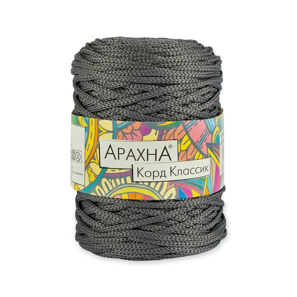 

ARACHNA Cord Classic, полиэфир, 3х200 г, 100 м, цвет 16 серый, Cord Classic