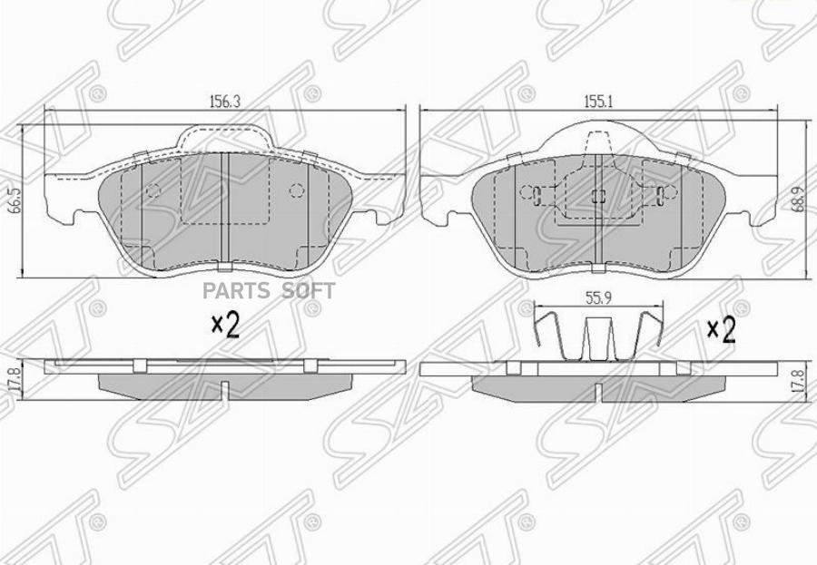 

Колодки Тормозные Перед Renault Clio 06-/Megane 03-09 Sat арт. ST-7701208183