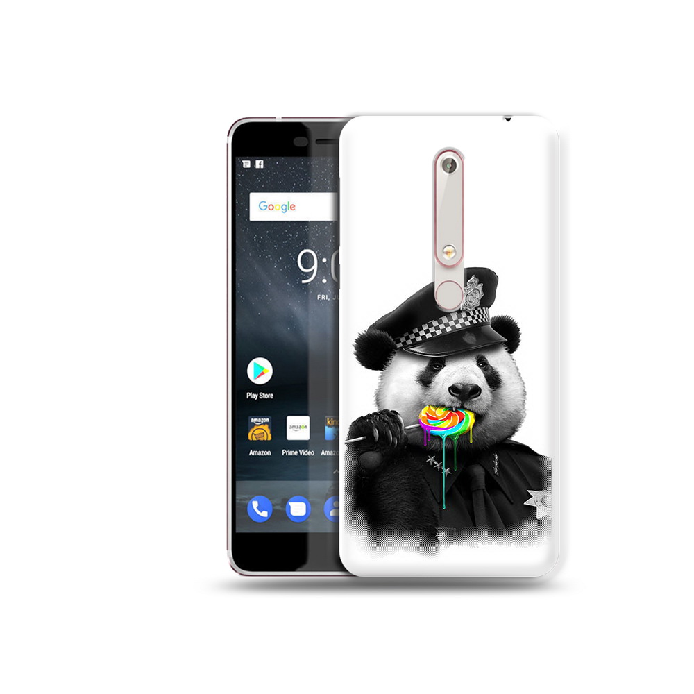 

Чехол MyPads Tocco для Nokia 6 Панда полиция, Прозрачный, Tocco