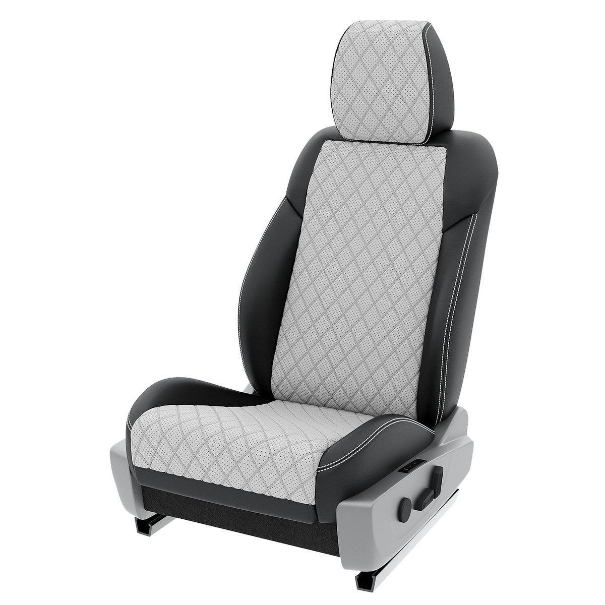 

Чехлы на сиденья Automobiler для JAC N25 A-A-1483F2S402 Экокожа ромб Черный Белый, Белый;черный, A-A-1483