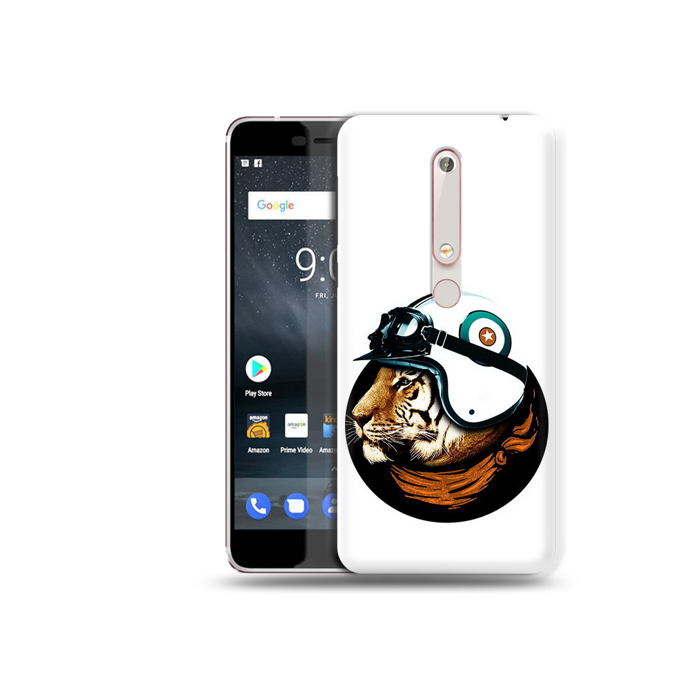 

Чехол MyPads Tocco для Nokia 6 Тигр в шлеме, Прозрачный, Tocco