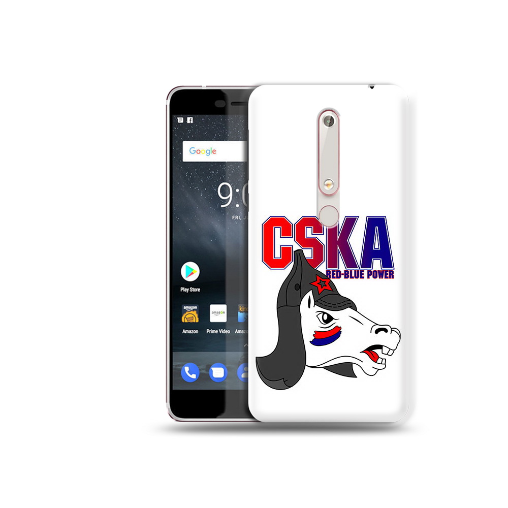 

Чехол MyPads Tocco для Nokia 6 ФК ЦСК лошадка россия, Прозрачный, Tocco