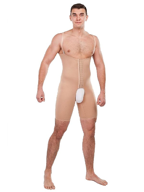 

Бандаж мужской компрессионный Elestra 600 ниже колен с высоким поясом бежевый р. 100, 600