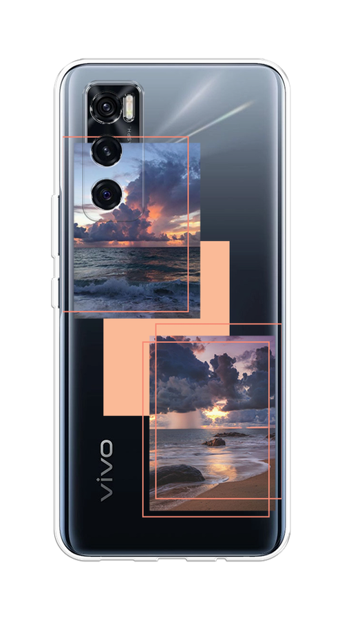 

Чехол на Vivo V20 SE "Sky collage", Розовый;прозрачный;синий, 263550-1