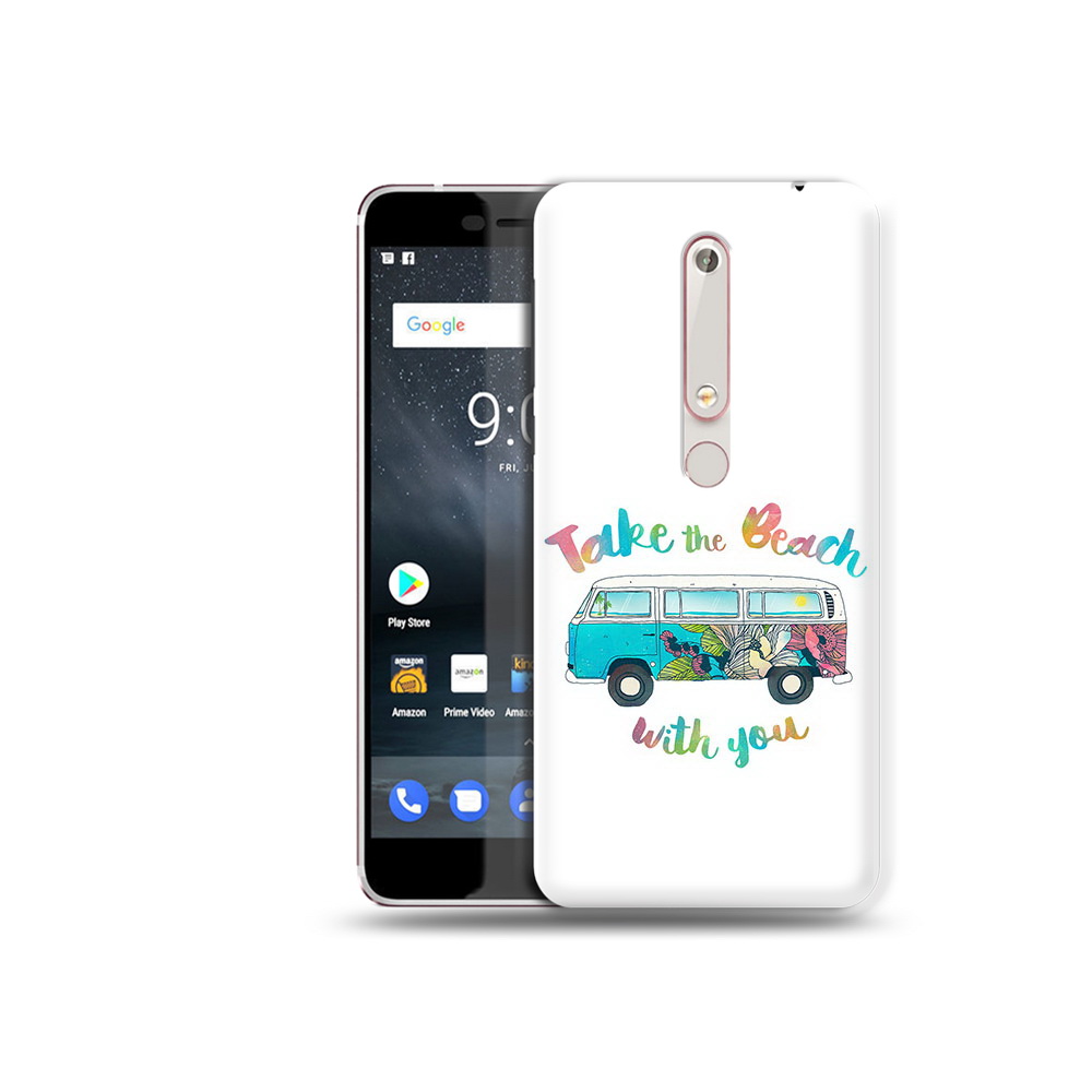 

Чехол MyPads Tocco для Nokia 6 Хиппи автобус, Прозрачный, Tocco