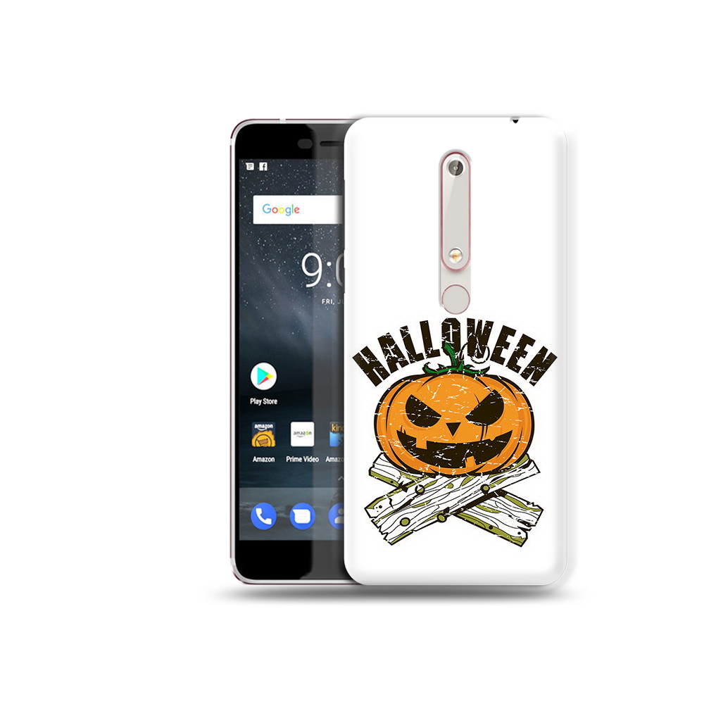 

Чехол MyPads Tocco для Nokia 6 Хэллоуин доски тыква, Прозрачный, Tocco